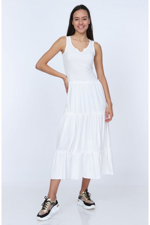 Casual dress, white color, model 8319